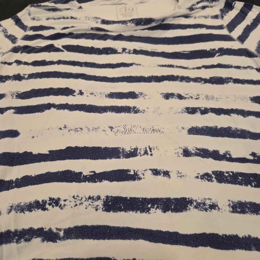 FDJ French Dressing Jeans Nautical Striped Knit Top White Blue Womens Size XL - Picture 5 of 12